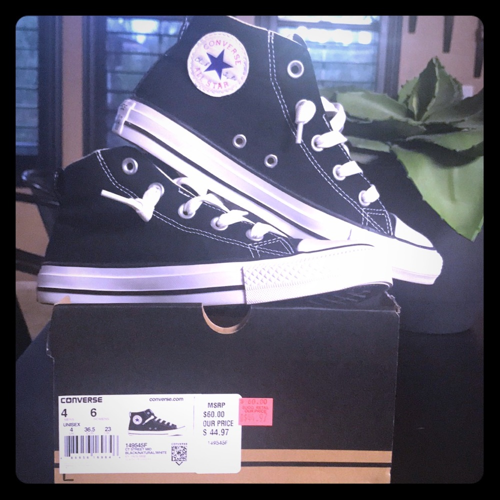 Brand new mid rise high top converse